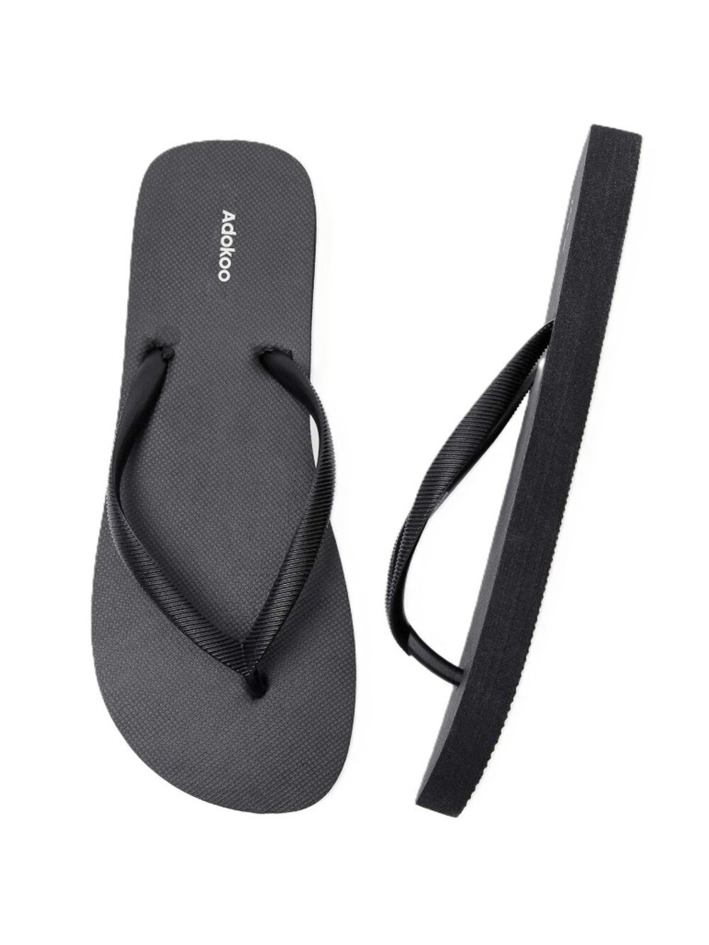 Adokoo Flip Flops Black Women's Size 11 Beach Flips Shower EVA Rubber